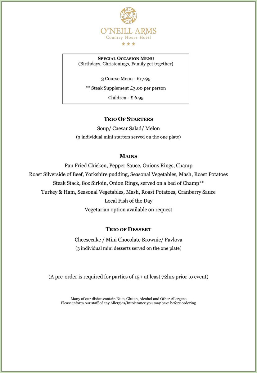 Special occasions... We heard some of you lovely people got your final results last week... Graduation celebrations in the O'Neill Arms?? #SpecialOccasions