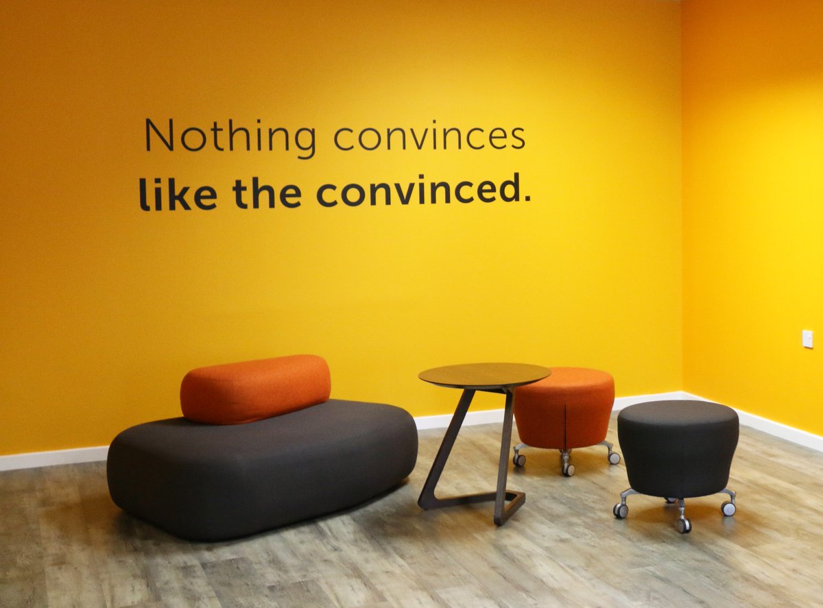 Reevoo's tweet photo. We have to thank a fine wordsmith, Adam Hanft, for the motto emblazoned in our shiny new lobby. https://t.co/KSGEa29qzL