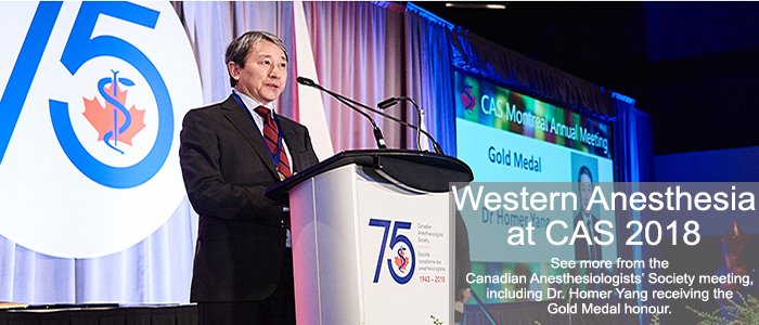 westernUanesth's tweet photo. Wow! What a great time we had at #CAS_SCA2018 #CAS75! Read more about our faculty's contributions and award winners: https://t.co/6vvOdEcWHN @jasonswchui @dhirshalini. Special thanks to @CASUpdate and Tom Berthelot for photos of Dr. Yang receiving the CAS Gold Medal! #WesternU https://t.co/y1EgXyxWZs