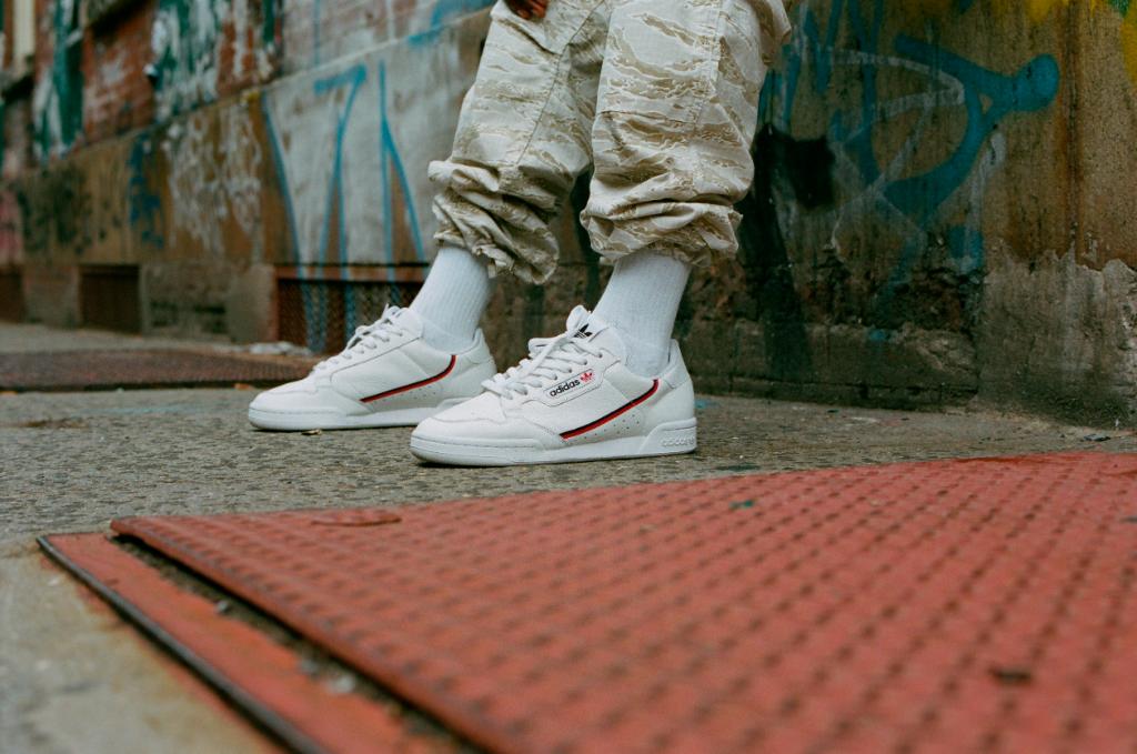 adidas continental 80 pink on feet