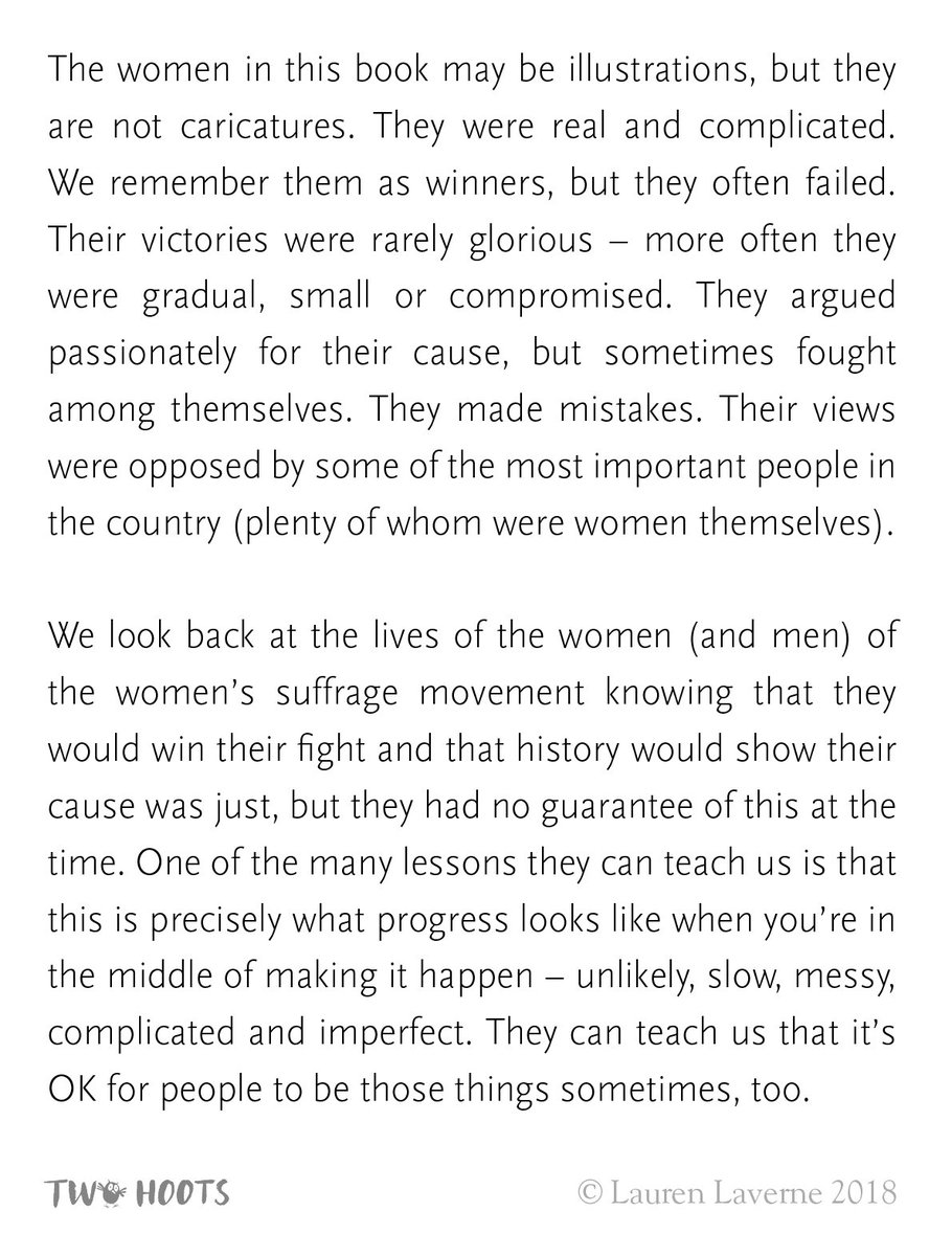 Two Hoots (@twohootsbooks) on Twitter photo We love these lines from <a href="/laurenlaverne/">Lauren Laverne</a> 's foreword to the brilliant #Suffragette: The Battle for Equality by #DavidRoberts โ words to remember and live by ow.ly/Vogy50hLTZL We love these lines from <a href="/laurenlaverne/">Lauren Laverne</a> 's foreword to the brilliant #Suffragette: The Battle for Equality by #DavidRoberts โ words to remember and live by ow.ly/Vogy50hLTZL