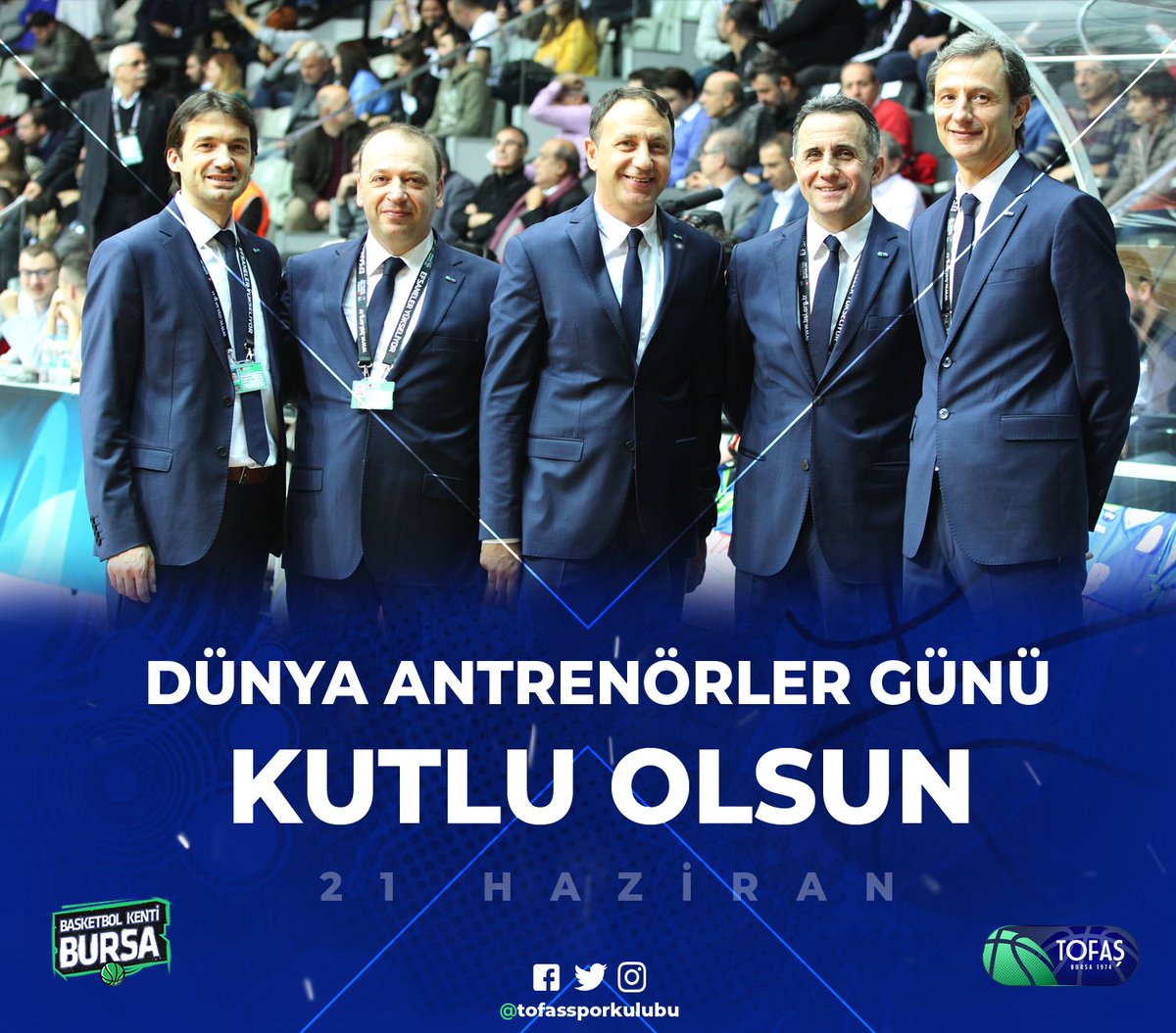 A Takım teknik ekibimiz başta olmak üzere kulübümüzde görev yapan tüm antrenörlerimizin 21 Haziran Dünya Antrenörler Günü kutlu olsun! #benimtakımımTOFAŞ 🏀😊