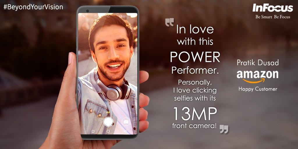InFocus_IN's tweet image. #InFocusVision3Pro’s 13MP front camera makes it every selfie lover’s dream phone!
Thanks for your appreciation Pratik Dusad.
It inspires us to do even better!
#BeyondYourVision #Vision3ProReview