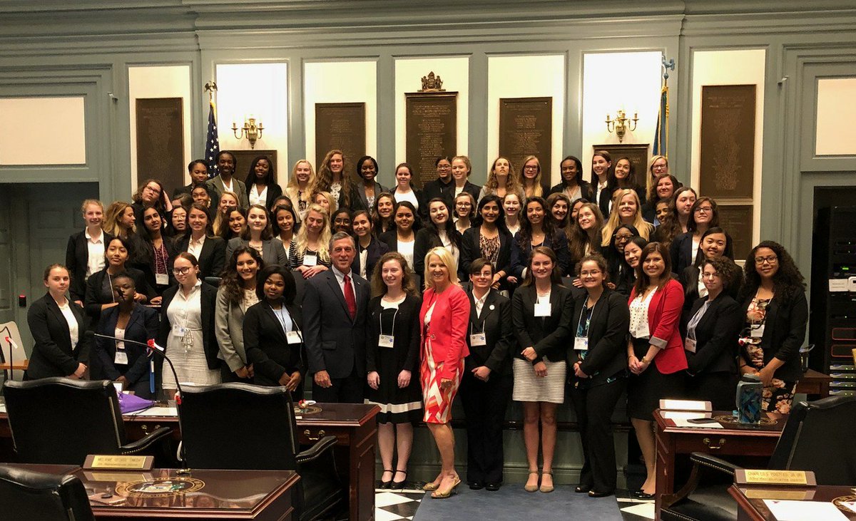 Governor John Carney and Lt. Governor with ALA Delaware Girls State