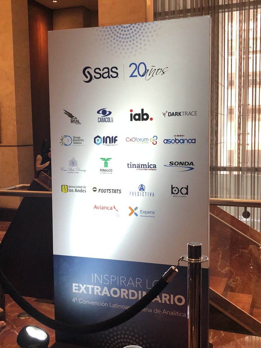 Sas_Colombia's tweet photo. Gracias a nuestros patrocinadores y aliados en la 4ta Convención Latinoamericana de Analítica #InspireTheExtraordinary 📊✨ https://t.co/oyGV22FXhT