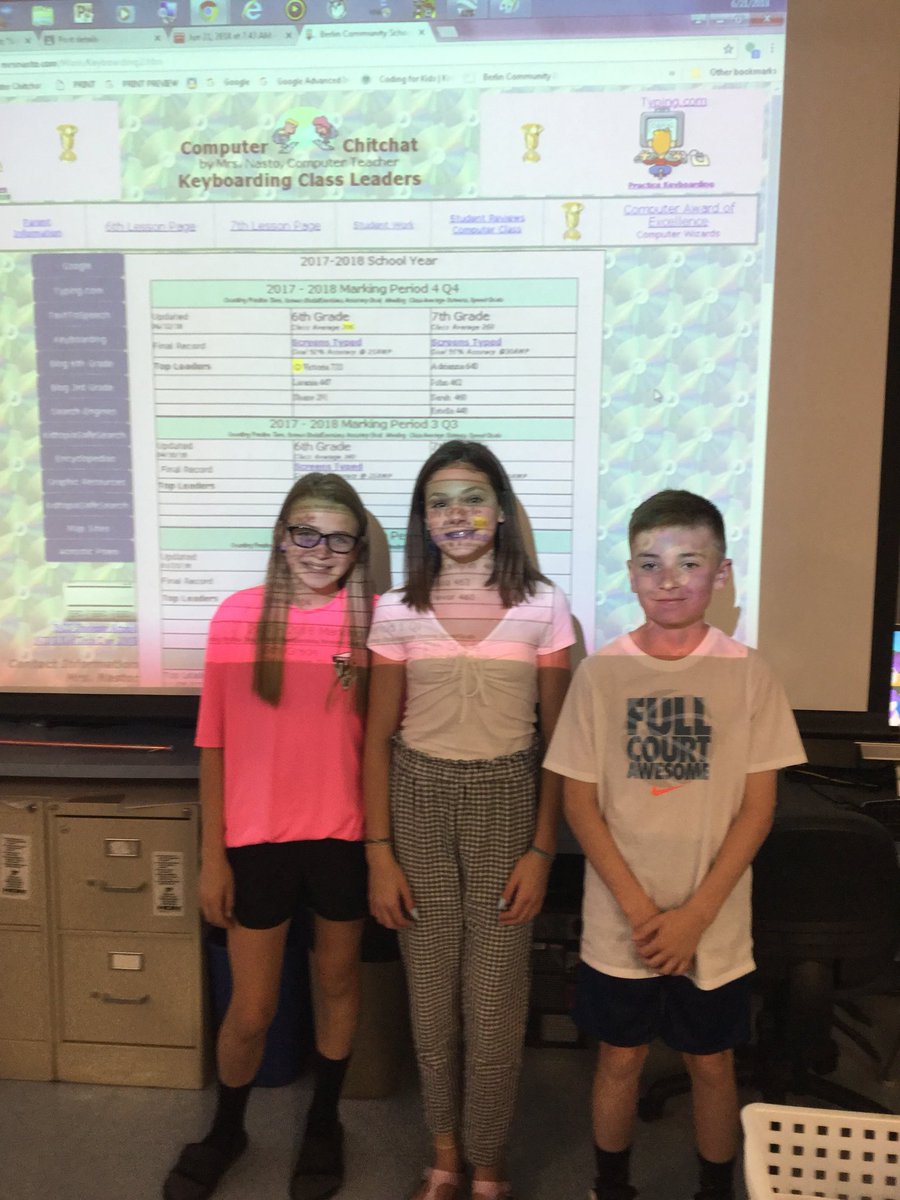 ChitchatNasto's tweet photo. My students used #Typingcom https://t.co/LkZ1DwS1g2 to advance their keyboarding skills using bandannas to cover their hands and memorize the keys using #touchtype #MrsNasto.com #BCSLionsPride check out our leaders! https://t.co/XEA5JMcqaa