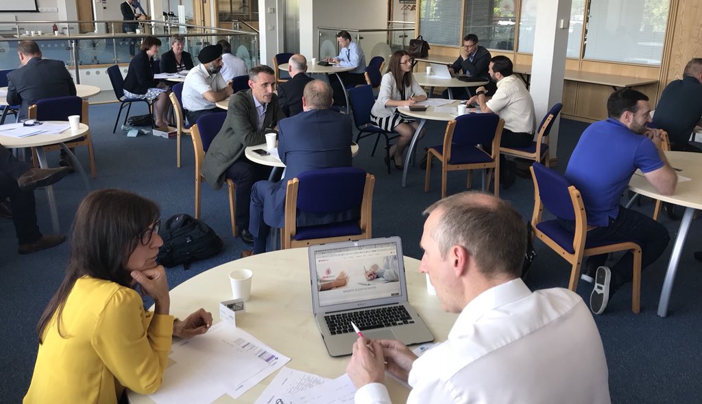 STFC_B2B's tweet photo. #actionplanning is in full swing for the final session of Get Ahead in MedTech. SMEs are meeting with the delivery partners from all 5 sessions, covering a variety of topics including #IP #funding #productdesign. @Bionow @SciTecDaresbury #MedTechSTFC https://t.co/4qjfgywo6j