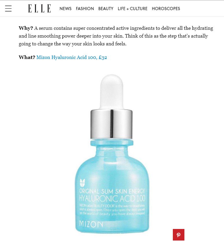 Damsel_Skincare's tweet photo. Mizon Hyaluronic Acid 100 recommended by @ELLEUK - Mizon Hyaluronic Acid 100 see -https://t.co/NymBkl66s8 - for more KBeauty Tips #mizon #skincaretips https://t.co/z4GVXg2PeW
