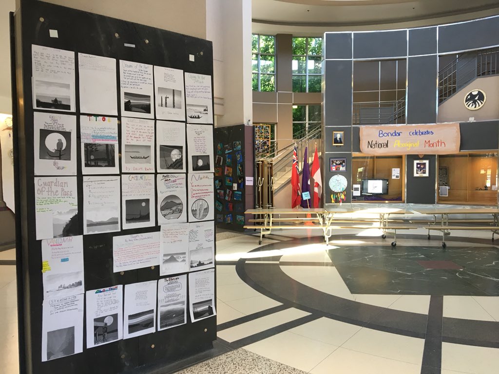 JeffGriesbach's tweet photo. Happy #NationalAboriginalDay! All July the @BondarBlazers rotunda has been a celebration of FNMI themed art, music, stories, and culture. @BondarBlazers https://t.co/chaLD8nzwZ