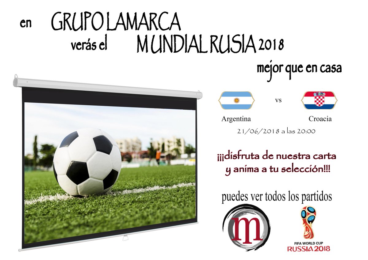 grupolamarca's tweet photo. Terminamos los partidos de #hoy con el #ArgentinaCroacia 

@Argentina necesita ganar para poder aspirar a clasificarse y @HNS_CFF busca la victoria para asegurarse la primera plaza.

No te lo pierdas en #Lamarca

#ArgentinaCroazia #Argentina #Croacia #Almeria #MundialDeFutbol https://t.co/u17AdztSSv