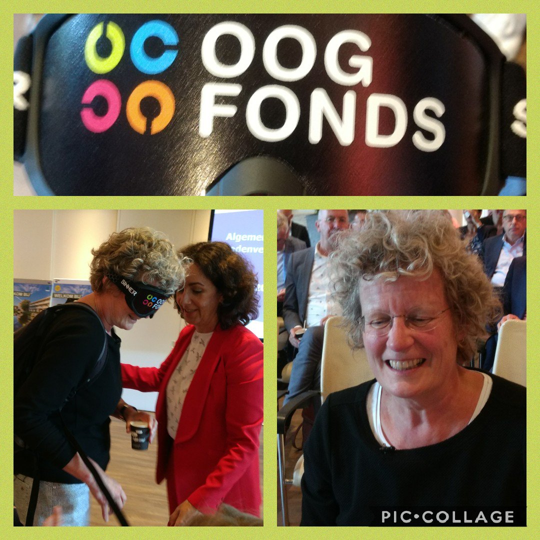 MaureenvanZuuk's tweet photo. De laatste minuten #blindvoor1dag van @HeleenGriffioen. Femke Halsema wijst haar een stoel bij de ALV van de @VGNbranche. En dan zit 't erop! #moemaarvoldaan https://t.co/eJHa6h837m