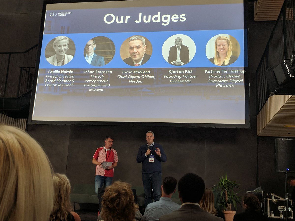luftige's tweet photo. Best pitch of today @CphFinTech jury represented by @Ew4n. @Simon19757 dressed for ball... https://t.co/sl509VDsU8
