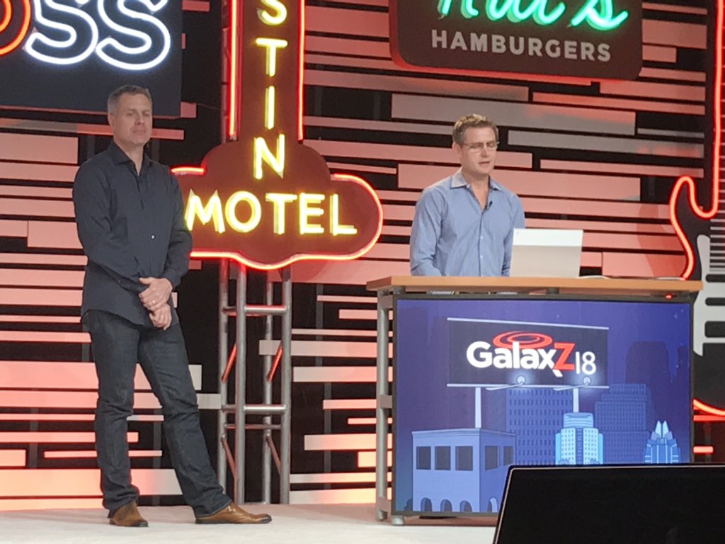MeganLueders's tweet photo. And it’s live - @PrivCloudBrian   @mikelunt announcing @zenoss Cloud, next gen SaaS platform for intelligent IT operations. #GalaxZ18 https://t.co/YdQiqW6Giz
