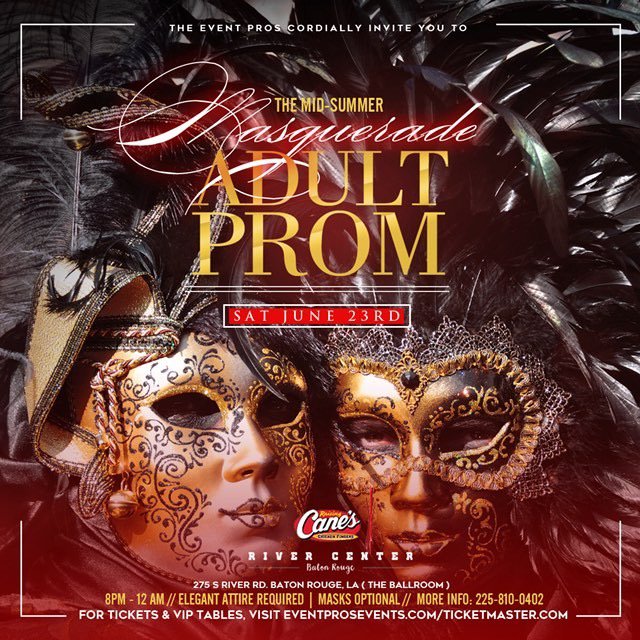 _JaeeeB18's tweet photo. This Saturday 💥
Over 300 Tickets Sold Already 🚨
The Mid-Summer Masquerade Adult Prom
- - - - - - - - - - 
The Raising Canes River Center Ballroom
275 S River Rd, Downtown BR
- - - - - - - - - - 
Formal Dresscode Is Mandatory
- - - - - - - - - - 
For Tickets: Text 225-810-0402 https://t.co/fkgYN3iAa3