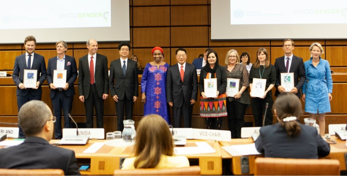 UNIDO's tweet photo. This week at UNIDO, 3 staff members and 2 project teams received the first #GenderEquality Mobilization Awards to recognize their outstanding efforts and contribution towards #equality &amp; women’s #empowerment. Congratulations to all! https://t.co/2FPlyF8SPb https://t.co/5amVZwVPSh