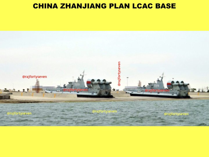 rajfortyseven's tweet photo. #China #Zhanjiang #PLAN #SSF #LCAC base constructed in 2015 end.
6bays #Type726 #Yuyi & 4bays #Zubr separated by U-shaped parapet.
No repair facilities suggests it's done at 4804.
Should be seeing more soon in #SCS,#ESF & #NSF closer to marine formations.
https://t.co/rIXsFv5PmX https://t.co/HA44XcQJLx