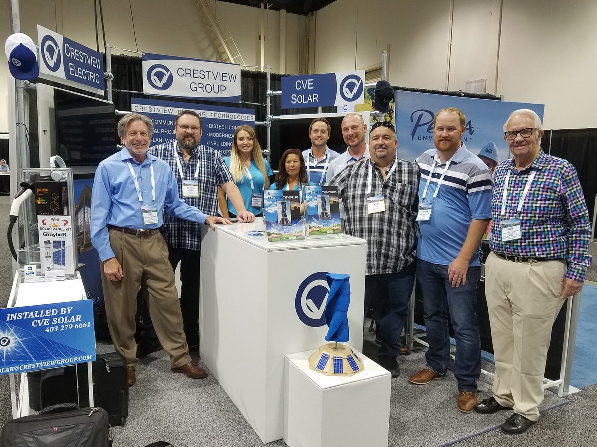 CrestviewCVE's tweet photo. We had a great day at the Solar Canada Conference yesterday at the BMO Centre. Looking good team! #gosolar #yyc #GreenEnergy #sustainability #renewableenergy #crestview #CVEsolar #bmo #Canada https://t.co/NQencMI65B
