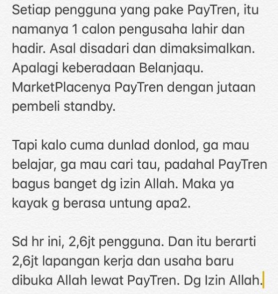 Bisnis2014's tweet photo. #yusufmansur: Plus.. Biasain. Saling doa & mendoakan antar & seluruh keluarga besar #PayTren. Spy menjadi tradisi jg adanya. Shg, ada koneksi ruh antarruh kita semua.
.
#SBJP #SemuaBisaJadiPengusaha
#BisnisJamanNow
#PeluangUsaha
#EkonomiBerjamaah
#PayTreninAja
#ConnectingYourLife https://t.co/SFJyLH4glb