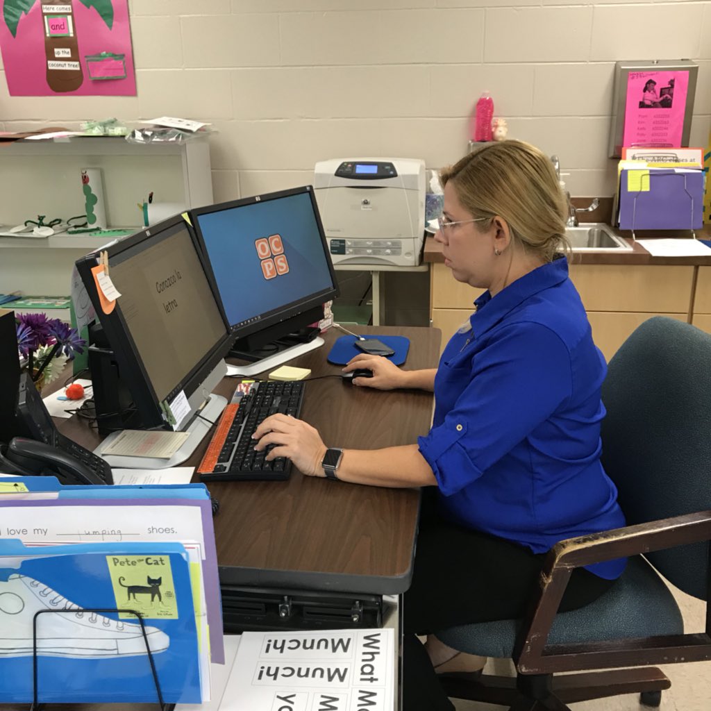 JanineOCPS's tweet photo. And the planning starts!!! Creating centers and taking advantage on ARC Activities Resource Center Two-Way Dual Language, Bilingual and World Languages Pre Planning Week @OCPS_MSES https://t.co/Ht5Aw9CynG