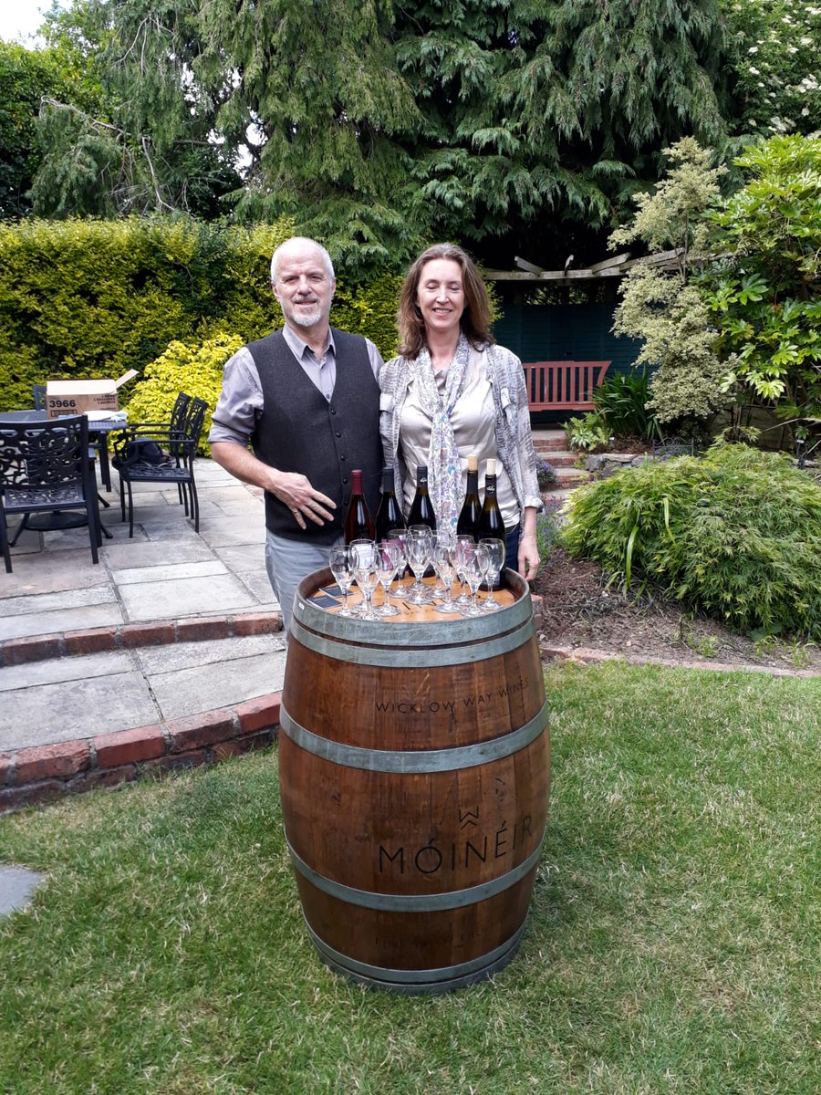 ArboretumGC's tweet photo. Welcome @WicklowWayWines and @OrangeworksIE to the Arboretum for the #wicklowChallenge and a special wine tasting of Móinéir wine.....#creatingexperiences @druidsglen https://t.co/oDPlvMftul