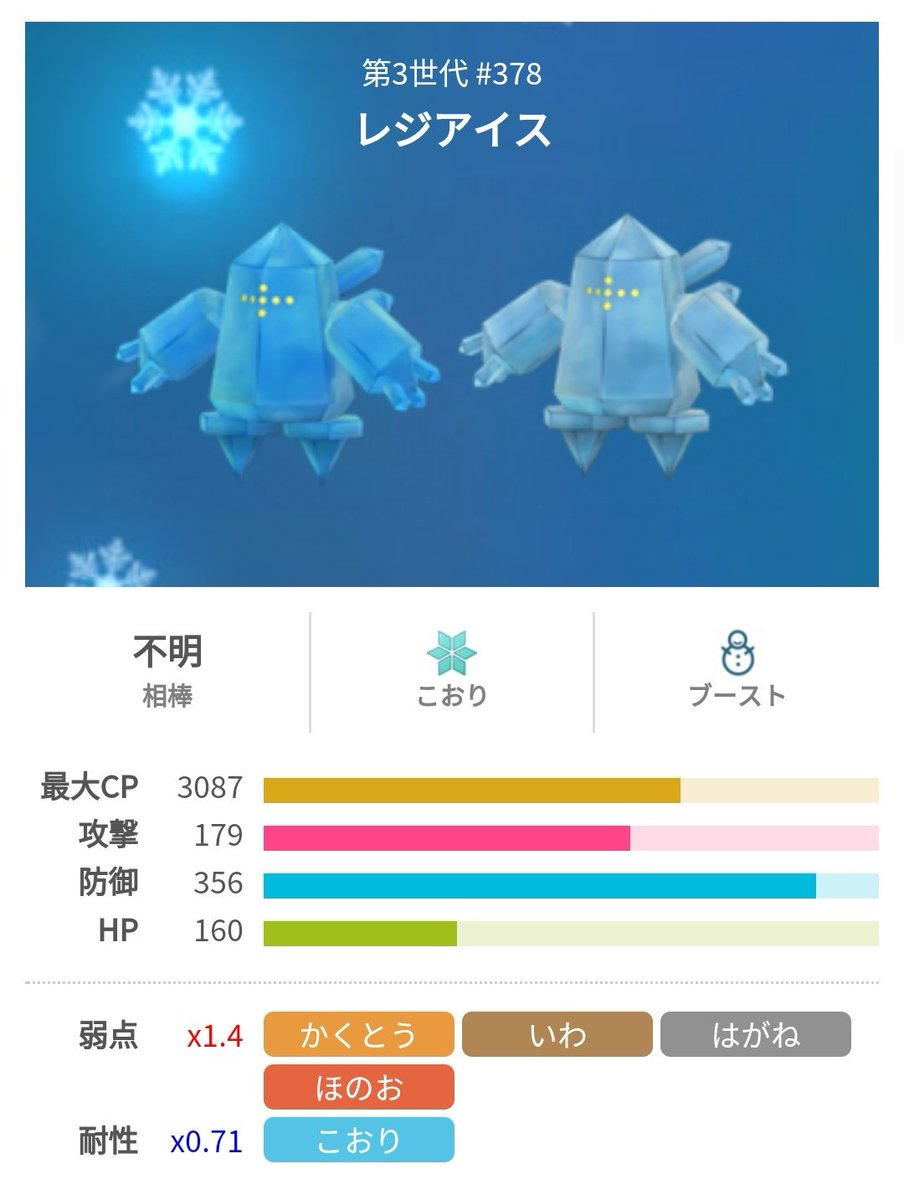 Twitter 上的 ポケモンgo攻略 みんポケ Lv5レイドボス レジアイス 捕獲時maxcp 1764 ブースト時 25 レジアイスの種族値 技 T Co X8peko38ft ポケモンgo T Co Fgmj1a4z4a Twitter