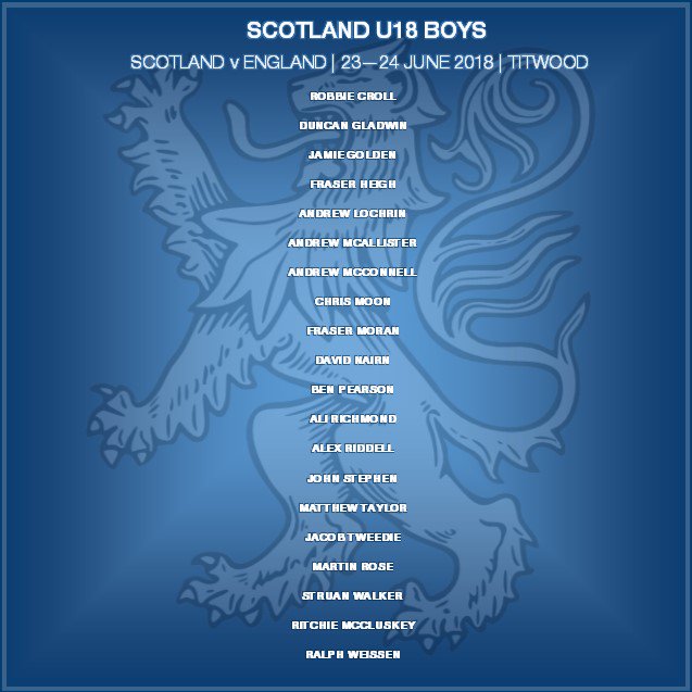 ScottishHockey's tweet photo. Our Scotland U18 squads are in action against England this weekend!

Scotland U18 boys' play at Titwood while the Scotland U18 girls' travel to Nottingham. Both teams play at 5pm on Saturday and 11:30am on Sunday. 🏴󠁧󠁢󠁳󠁣󠁴󠁿

Here's our squads! #YOYP2018 https://t.co/bwncP37XGH
