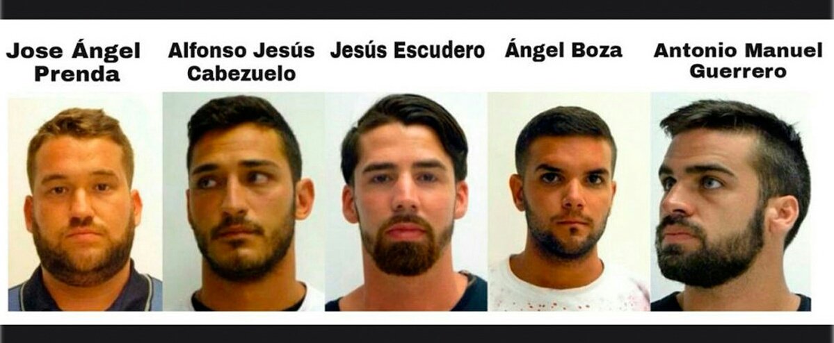 En unas horas estarán en la calle.
5 violadores, 5 depredadores.
No vamos a aguantar calladas y sumisas. 
No vamos a permitir ser violadas y culpabilizadas.
Ellos son una jauría y nosotras una verdadera manada.

#LaManada #YoSiTeCreo