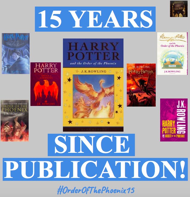 leaky's tweet photo. #HarryPotter and the Order of The Phoenix published 15 years ago today! Were you at a release party? Join us in celebrating the longest book in the series throughout the day... #OrderOfThePhoenix15 https://t.co/rl40bM47pf