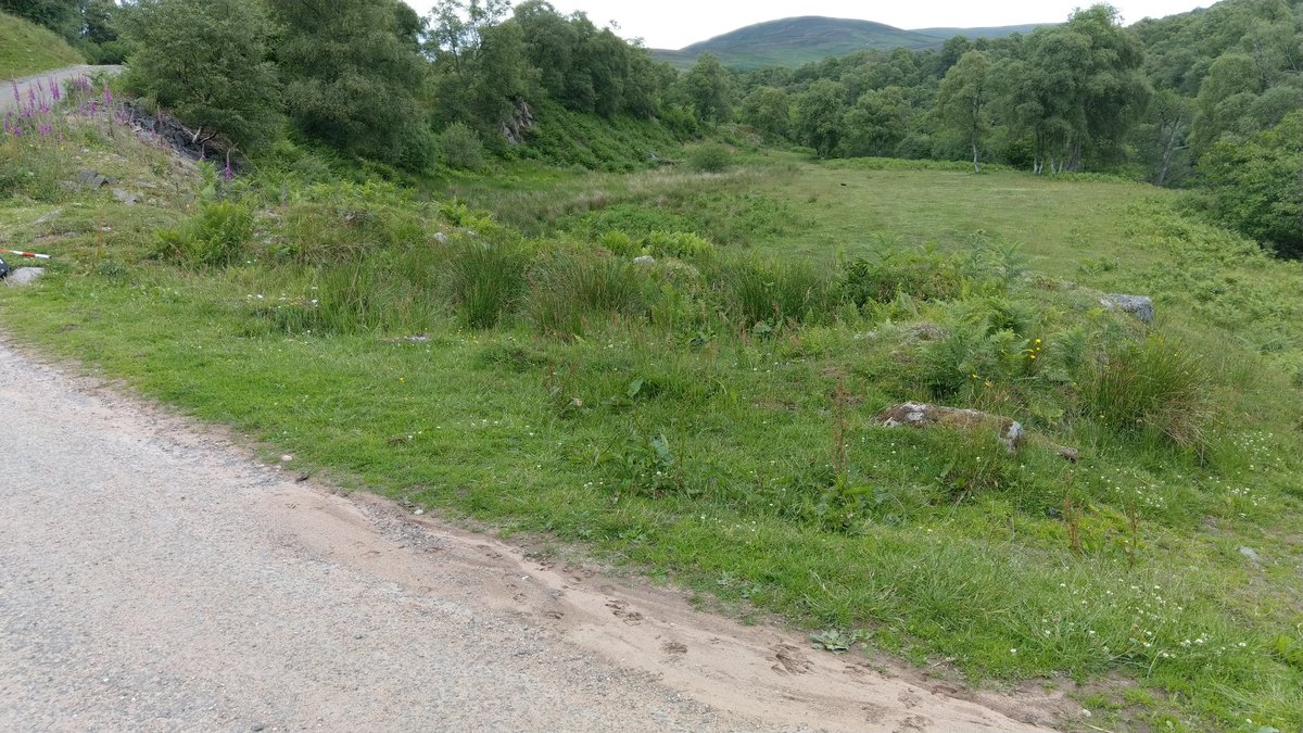 BirgittaHoffman's tweet photo. The early modern limestone quarry in Cornescorn, complete with office and kiln site - and great views of the North Esk Rapids. No evidence for pre-modern presence so far. #romangaskproject https://t.co/k8Nfgp4tGY