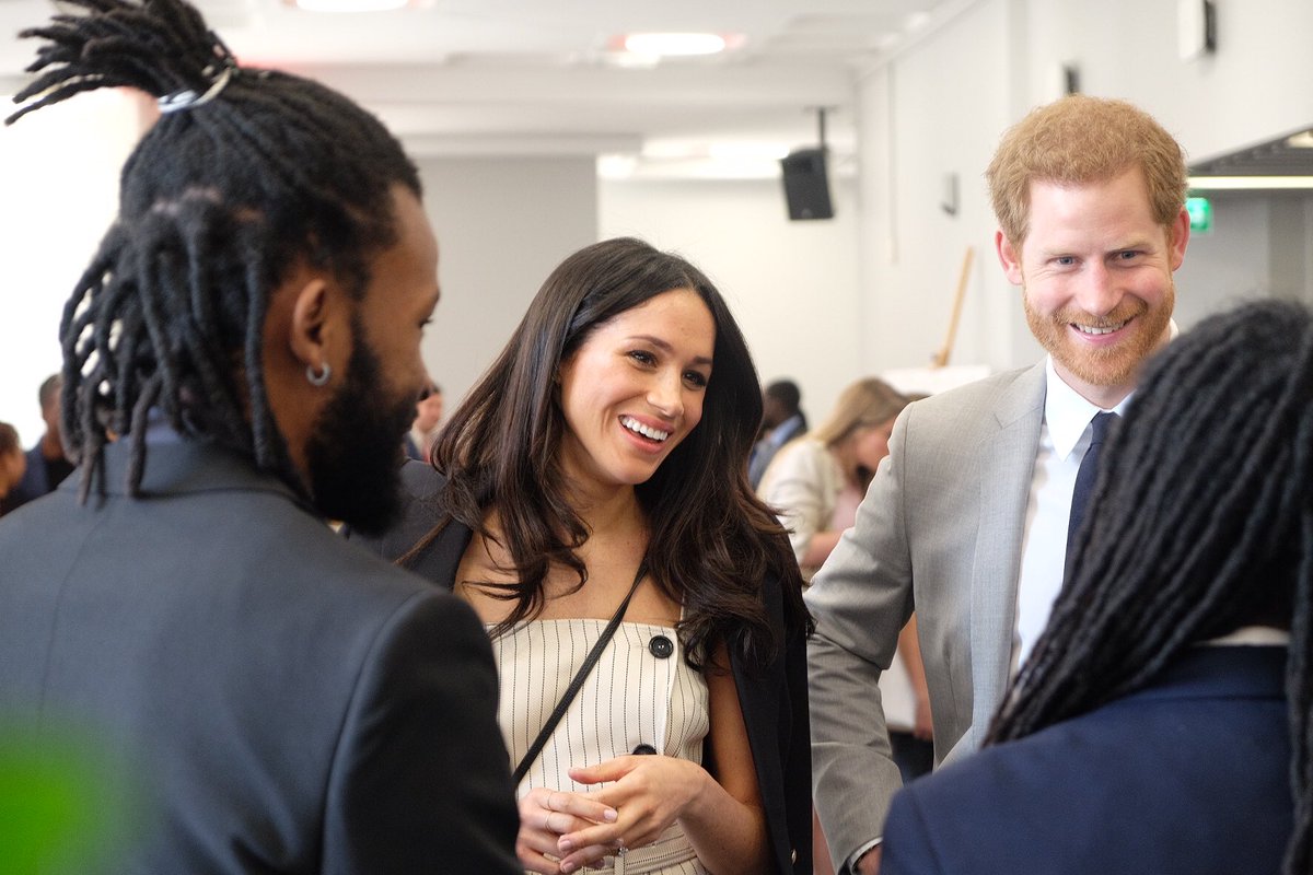 RoyalFamily's tweet photo. The Queen will also be accompanied by The Duke and Duchess of Sussex at the @QueensLeaders Awards on Tuesday.  #QueensYoungLeaders https://t.co/OdUrGZbtns