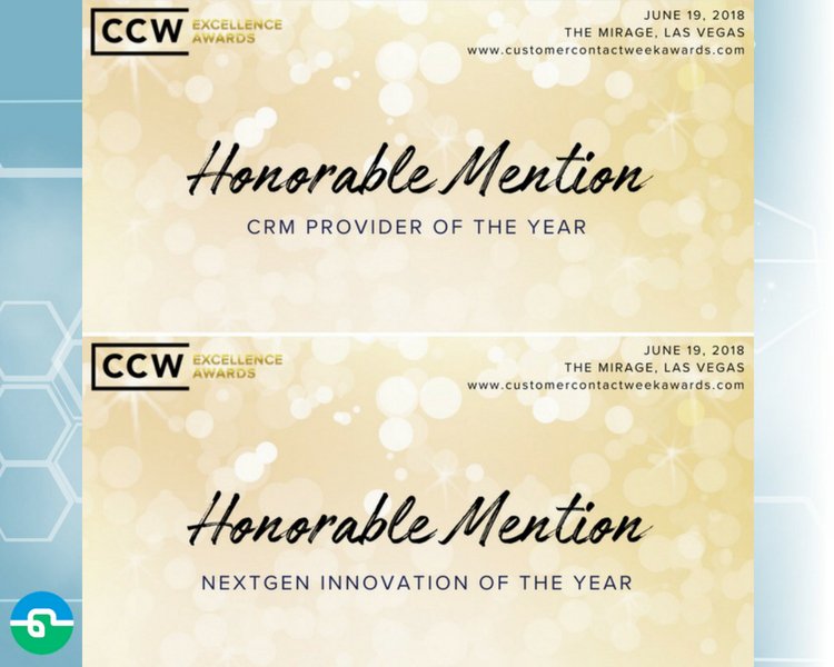 #ThursdayThoughts: a sense of pride and excitement 🎉 after having been nominated for ‘#CRM Provider of the Year’ and ‘#NextGen #Innovation of the Year’ at the #CCWVegas18 Gala! We received an honorable mention for both!