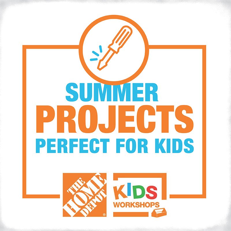 HomeDepot's tweet photo. School’s out and summer is on. Keep the kids entertained with some DIY projects they can help with. https://t.co/aujQYevoH9 https://t.co/waT2zfXKlD
