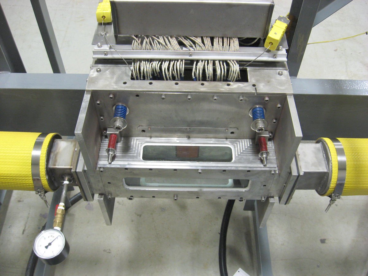 AirflowSciences's tweet photo. This test fixture measures the surface heat flux during the quench process. Data results compared to #CFD simulations are presented in "Predicting Heat Transfer Rates For Industrial Scale Quench Tanks", #ASTFE Thermal and Fluids Engineering Conference.
https://t.co/XvfO2foJJf https://t.co/8ANffJZPRJ