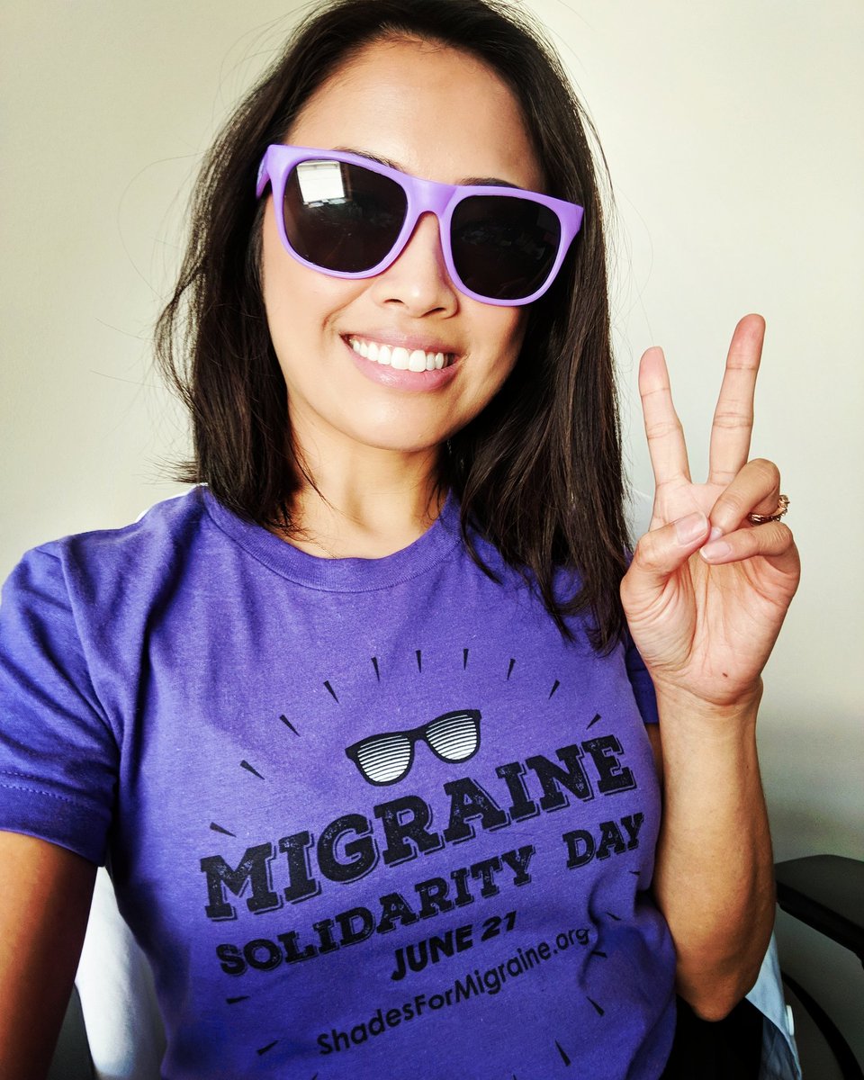 #Migraine Solidarity Day!!! 😎
Everyone grab your favorite shades and throw on something purple. Show the world that migraine is a serious neurologic condition that needs more support, more research funding, more media attention, and MORE RESPECT!! 💜💜💜
#shadesformigraine