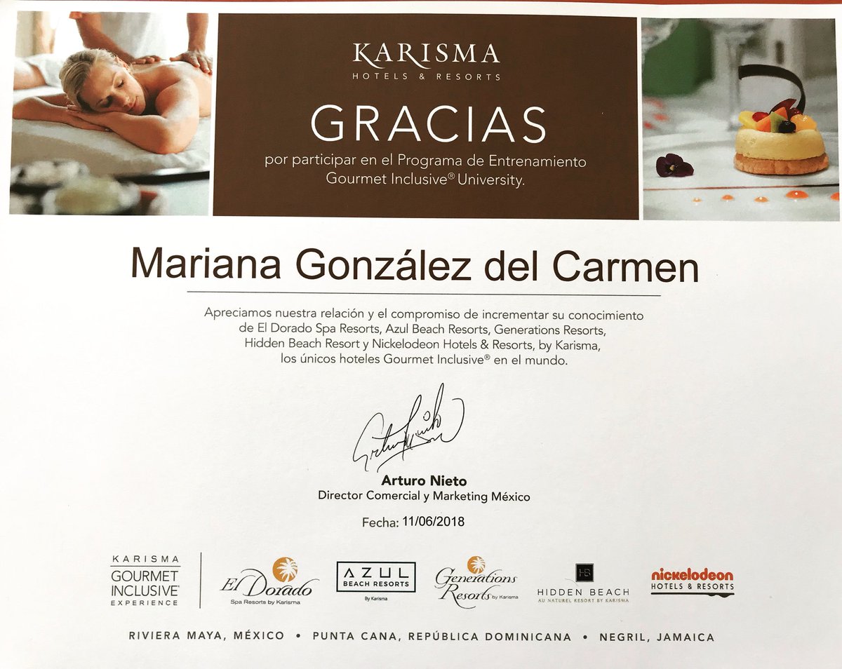 MarianaGlezMX's tweet photo. Gracias totales a grupo Karisma una excelente opción de hoteles para toda la familia y que te permitirán vivir la experiencia All Inclusive Gourmet #GenerationsResort #ElDorado #AzulBeachResorts #NickelodeonHotels&amp;Resorts 👌🏻 https://t.co/JaxKb62w8s