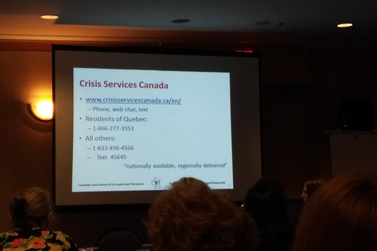 JanetCraik's tweet photo. #CAOT2018 key resource for crisis services in canada https://t.co/4Nulj8JJqP