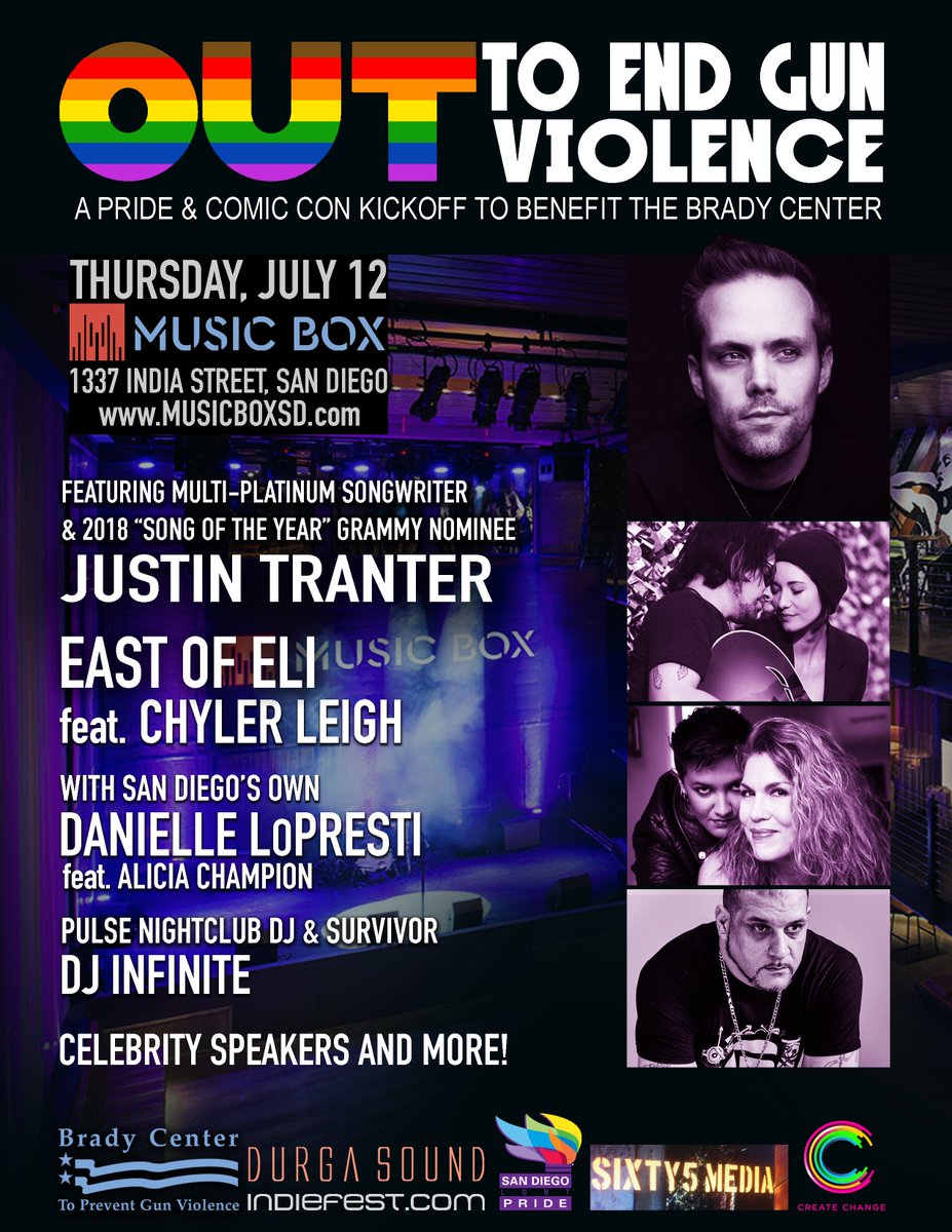 DLPandtheMasses's tweet photo. 3 weeks from today we return to #SanDiego to produce one of the most important shows of our lives. Join @AliciaChampion &amp; me along w/ @justtranter @eastofeli @chy_leigh @DjInfinite407 &amp; more as we come #OUTtoEndGunViolence. Tix here:  https://t.co/Lku72G8gwL https://t.co/sWKznluJuY