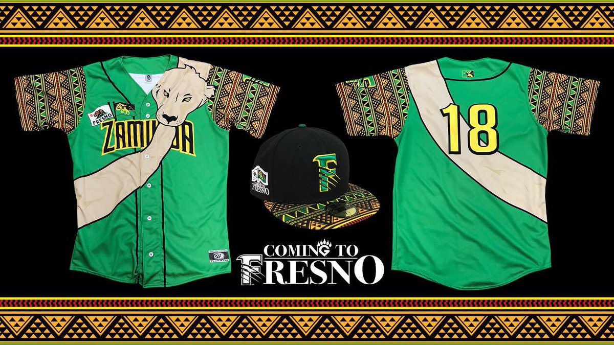 In honor of the 30th anniversary of Coming to America’s release, the <a href="/FresnoGrizzlies/">Fresno Grizzlies</a> will take the field as the Zamunda Lions tonight. This is most exhilarating! And no, that’s not velvet. #sportsbiz #milb