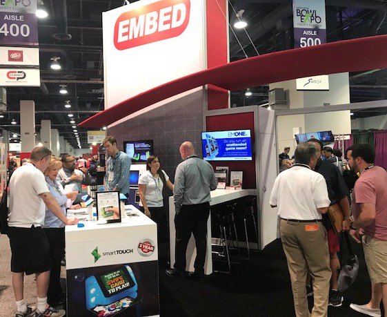 embedcard's tweet photo. @bowlexpo is underway! If you're in #Vegas for the show make sure to visit us at booth #423, and ask our team about our 25,000 Free Cards Special - Looking forward to another fantastic day at the show! @embedcard @centeredgesoft #bowlexpo18 #Embed #Embedcard #Bowling 🎳 https://t.co/1CEt84Yd4b