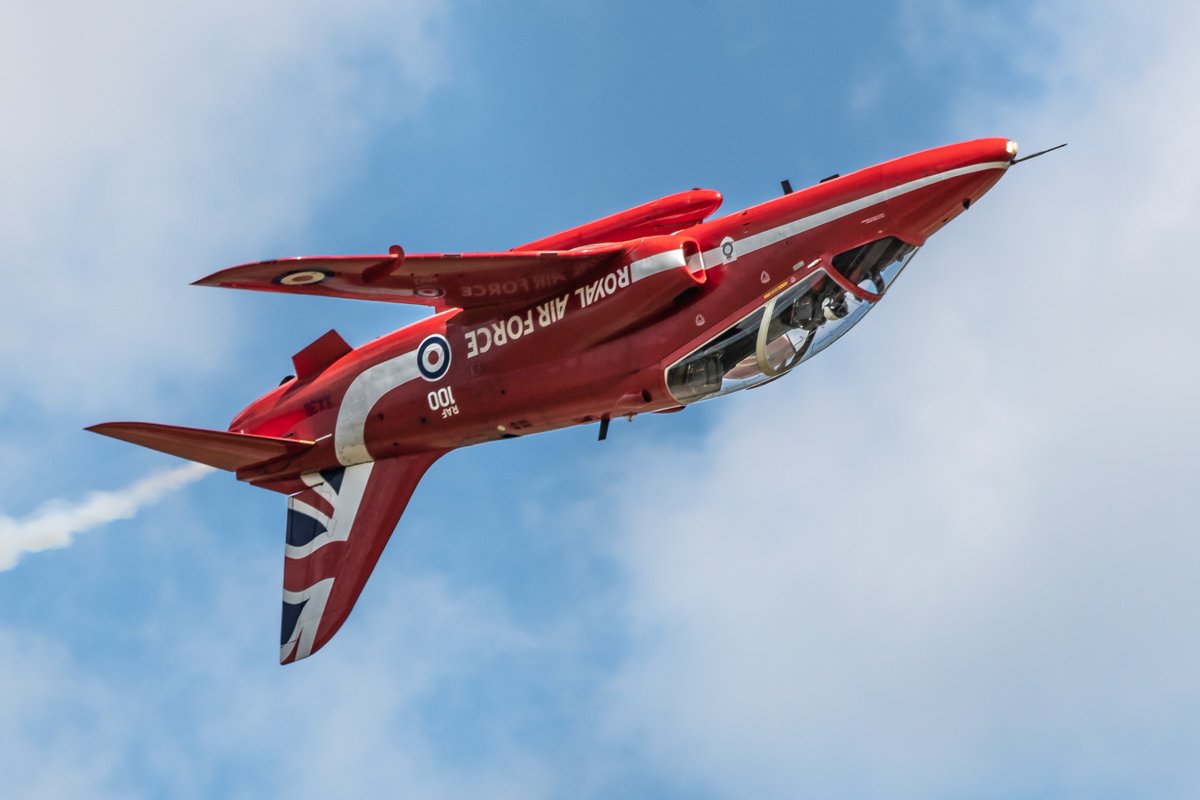 21/6/18 Red 7 Toby Keeley over RAF Scampton 
@RAFRed7 <a href="/rafredarrows/">Red Arrows</a> #RAF100
