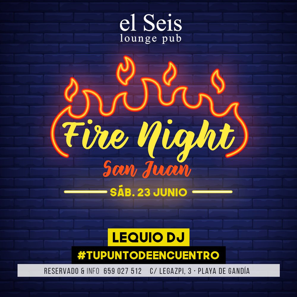 Este sábado, después de las hogueras y de saltar las olas de rigor, disfruta de tu primera copa en El Seis! #TuPuntoDeEncuentro.
···
▼ INFO Y RESERVAS
··· 659 027 512 · VIP y Botellas
··· 659 597 776 · Despedidas

#ElSeis #Playa #Gandia #Valencia #LaGranManzana