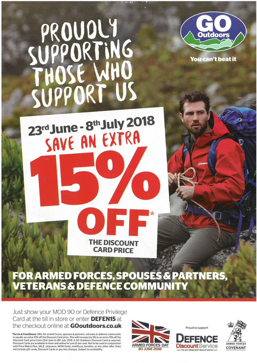 For #ArmedForcesDay we are giving an extra discount to our heroes.

We know you love the outdoors, so we hope this helps you to enjoy it more!

Please, spread the word to your fellow servicemen.

#ArmedForces