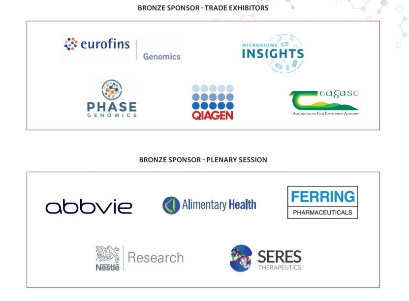 IHMC2018's tweet photo. Welcome to our Bronze sponsors who will be exhibiting on the first floor or sponsoring our plenary sessions
@EurofinsGroup @MB_Insights
@PhaseGenomics @QIAGEN @teagasc @abbvie @AHealthIrl @ferring @Nestle @SeresTX
#IHMC2018 #translatingmicrobiomescience https://t.co/2yUi5xEqd0