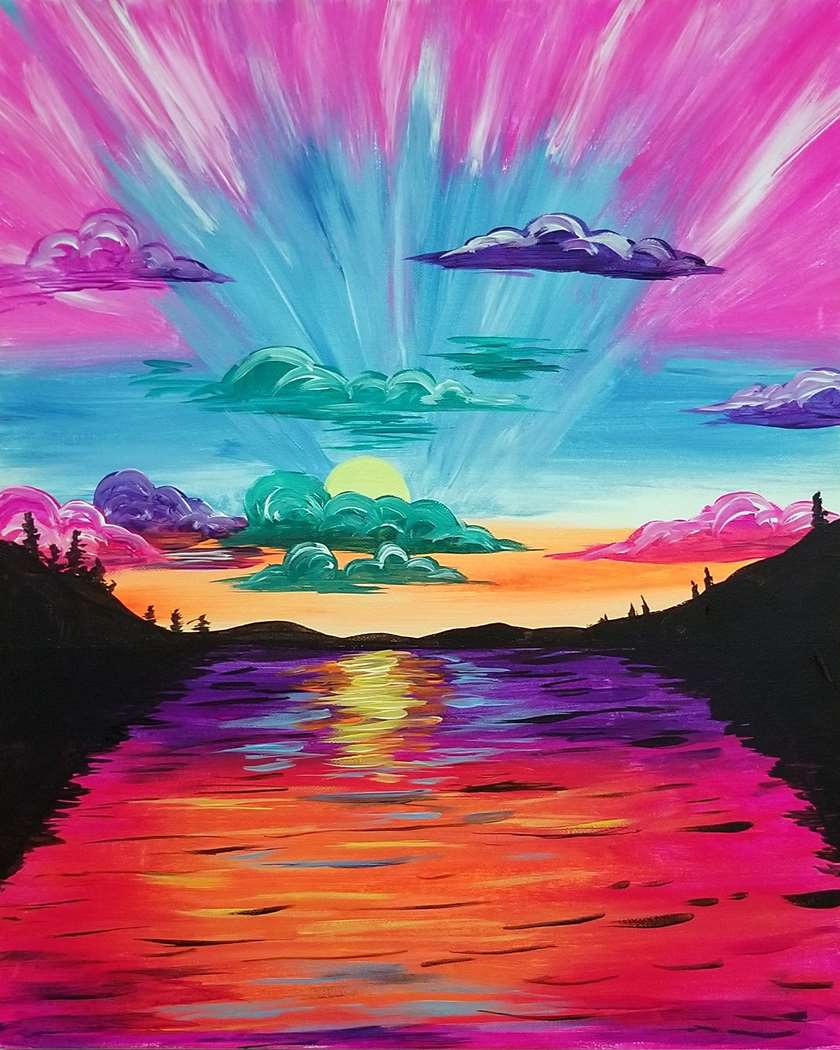 PinotsArnold's tweet photo. Get your glow on with this black light painting Friday 6/22 from 7-9PM! https://t.co/TkVw3z4qnB
#blacklight #sunset #kaleidoscopicsunset #lake https://t.co/70VbHQKI2w