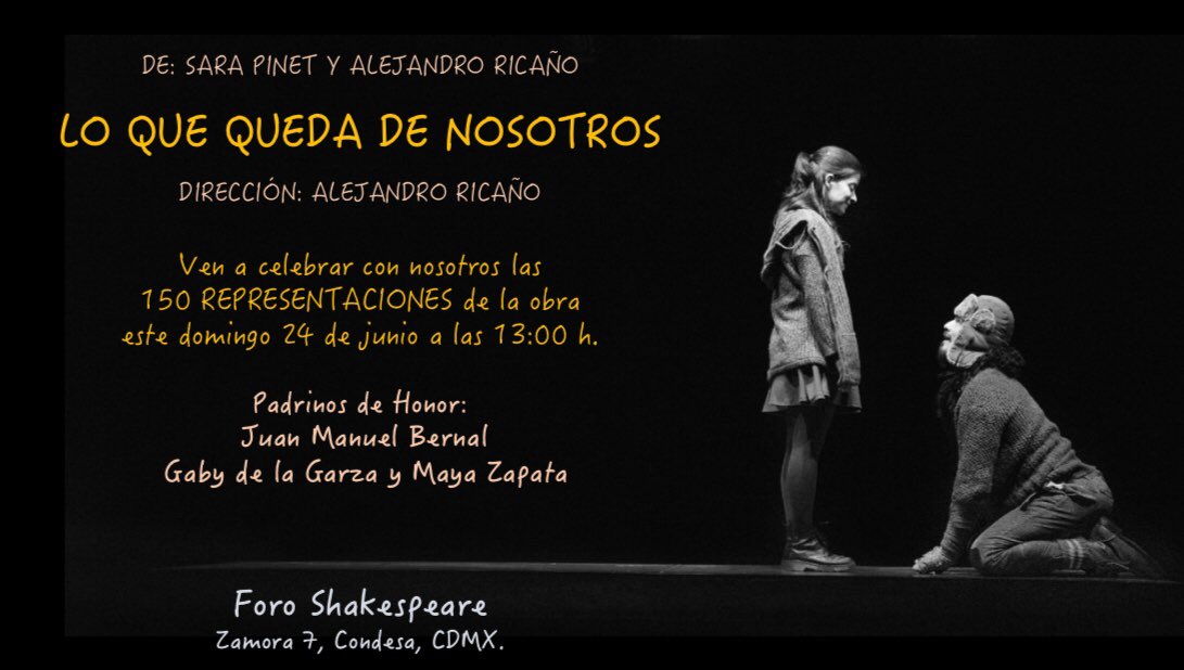 Muy felices de festejar nuestras primeras 150 funciones 😬🙌🏼🤗💕🤘🏼❤️☺️ ¡Nos vemos el domingo en el <a href="/ForoShakespeare/">Foro Shakespeare</a>! RT