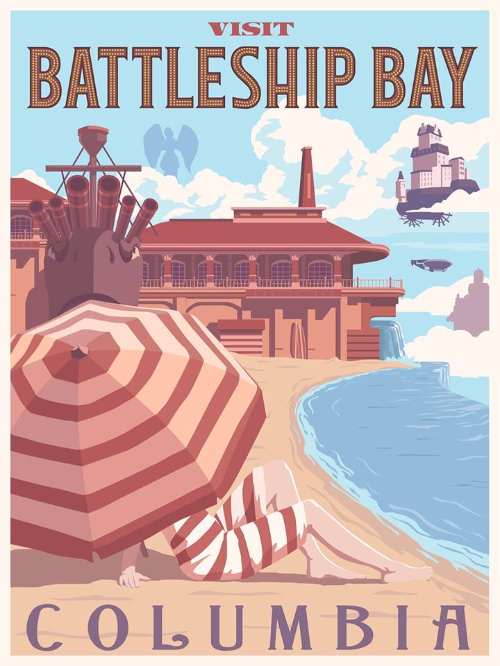bioshock's tweet photo. It's the first day of Summer. Why not catch some rays at beautiful Battleship Bay? Credit: @stevethomasart https://t.co/cmwr7nLMVz