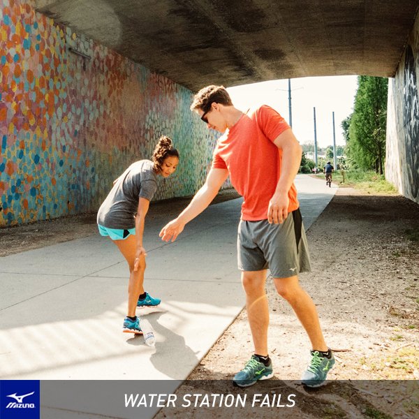 Runner Problem #147: figuring out the art of grabbing water and trying to drink it mid-run. #runnerproblems #runwithmizuno #mizunorunning #waterfails