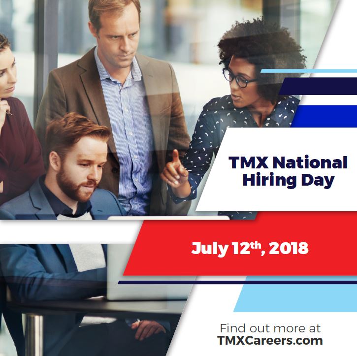 TMXCompanies's tweet photo. Every store in the Company and both corporate offices will be having open interviews with the potential of on-the-spot hiring for one epic National Hiring Day! Learn more here: https://t.co/RuF4Ys4ZFi  #TMXHiringDay https://t.co/oS0vAYIBHQ
