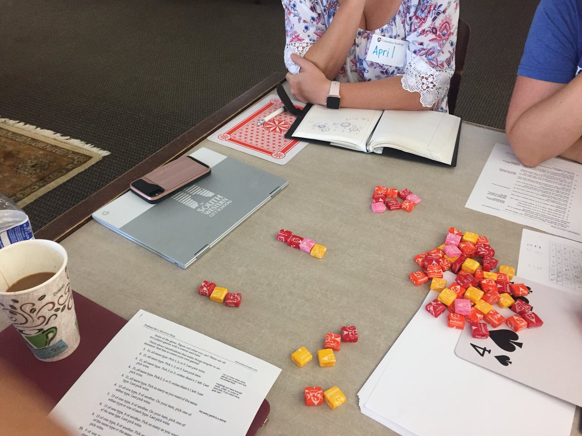 ColumbusMTC's tweet photo. Awesome session led by @MrCoreyMath. Using starbursts to explore strategic games. @MathTeachCircle @ColumbusAcademy @ohioctm @CentralOCTM https://t.co/Cd5brVwrRN