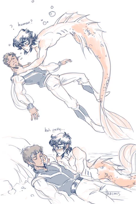 Mass #sketchdump of #mermaid au #klance, this time with merman Keith. For a request on tumblr. Pls enjoy some fluff after season 6 ;___; #voltron #fanart #doodles #photoshop #fanart #lance #keith 